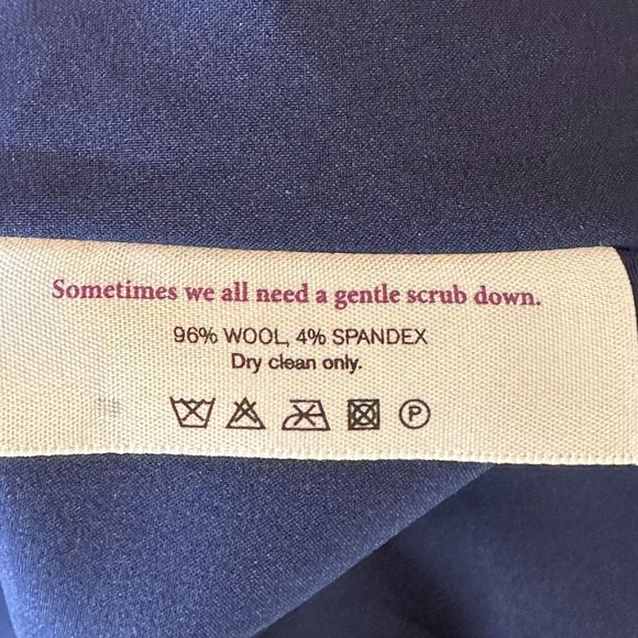 MM. LAFLEUR Savannah Fit and Flare Dress Size 6 Navy Blue Wool Blend Career - Picture 6 of 6